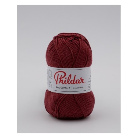 Crochet yarn Phildar Phil Coton 3 aubergine
