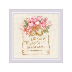 Riolis Embroidery kit Wedding Rings