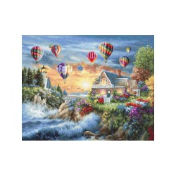 Luca-S Embroidery kit Balloons over Sunset Cove