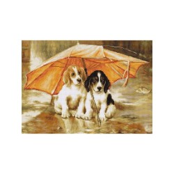Luca-S Embroidery kit Couple under an Umbrella