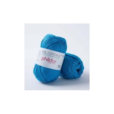 Crochet yarn Phildar Phil Coton 3 pacifique
