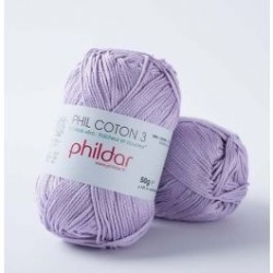 Fil crochet Phildar  Phil Coton 3 lavande