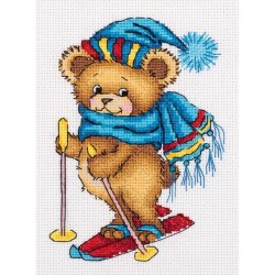 Klart Embroidery kit Skiing Bear