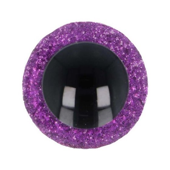 Animal eye 18 mm purple glitter