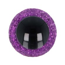 Animal eye 12 mm purple glitter