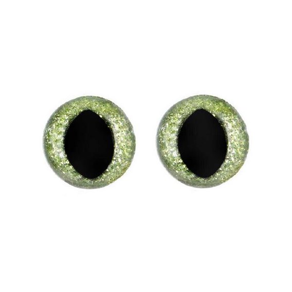Oeil de chat amigurumi 15 mm vert paillettes
