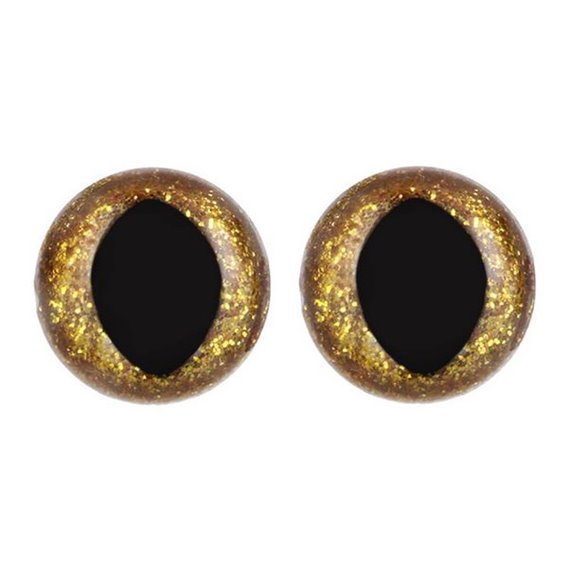 Oeil de chat amigurumi 18 mm or paillettes