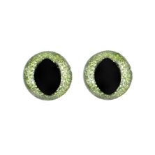 Cat eye 18 mm green glitter