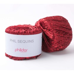 Phildar Knitting yarn sequins Bordeaux