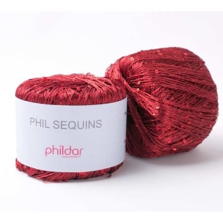 Laine Phildar Phil Sequins Bordeaux en vente au magasin de laine