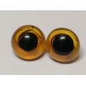   oeil d'animal en verre à coudre 15 mm ambre