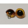   glass animal eye to sew 15 mm amber
