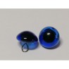   oeil d'animal en verre à coudre 15 mm bleu
