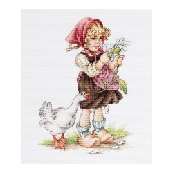 Luca-S Embroidery kit Girl with goose