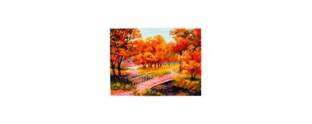 Embroidery kits with landscape